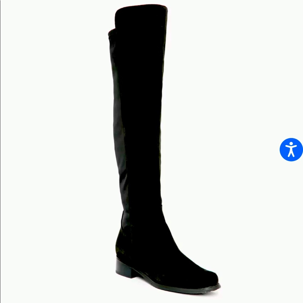 Black suede over the knee boots